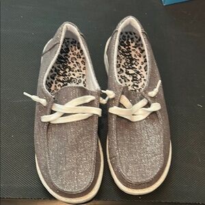 Gypsy Jazz Gray Silver Sneakers Slip-On Comfort